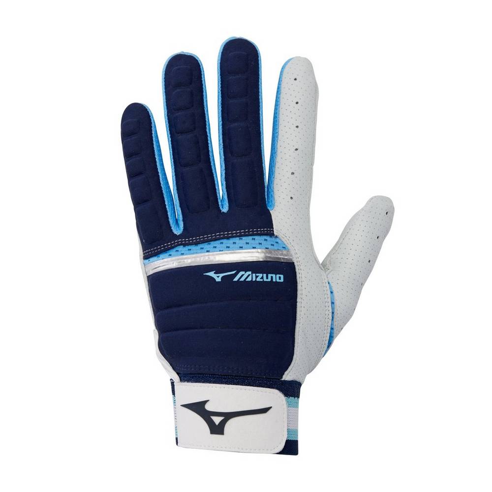 Luva Mizuno B-130 Adult Baseball Batting - Homem - Azul Marinho/Luz Azuis - KUTXO7125